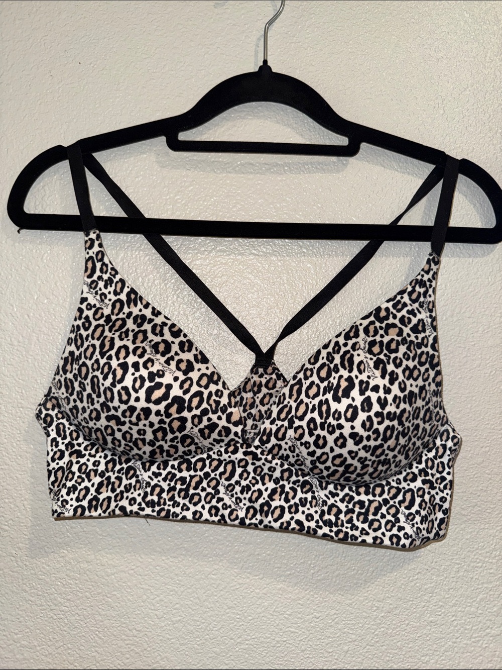Victoria’s Secret Leopard Print Wireless Bralette - Black & Cream